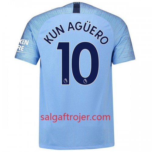 Manchester City Fodboldtrøjer Kun Aguero 10 Hjemmebanesæt 2018/19 Kort ærmer Manchester City Fodboldtrøjer Kun Aguero 10 Hjemmebanesæt 2018/19 Kort ærmer